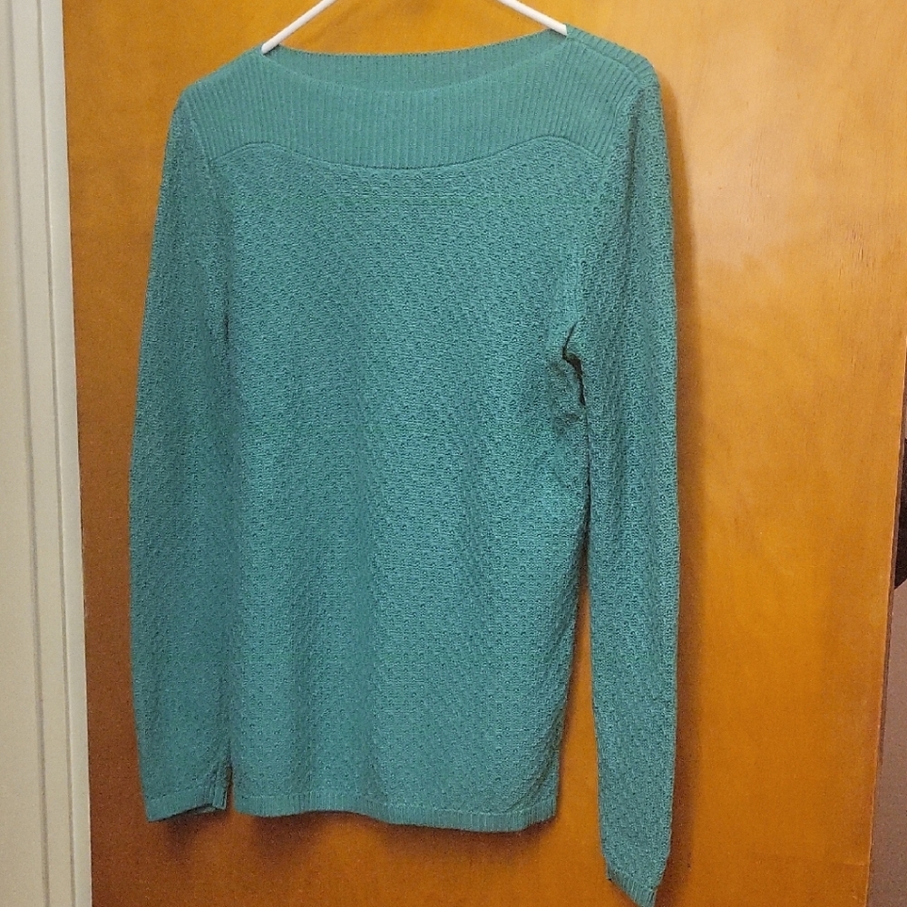 Croft & Barrow Women's Aqua Crew Neck Sweater